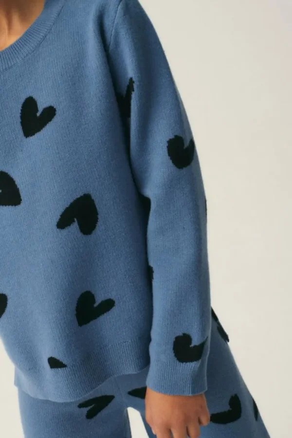 Jersey de niña de punto con estampado de corazones-MINI Best