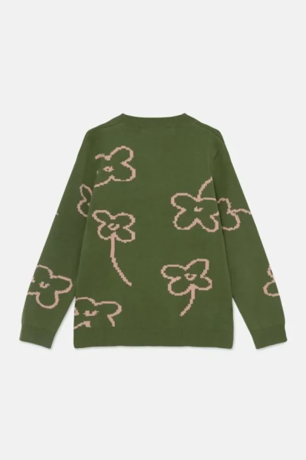 Jersey de niña de punto con estampado floral-MINI Cheap