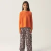 Jersey de niña de punto evasé naranja-MINI Outlet