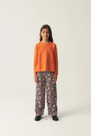 Jersey de niña de punto evasé naranja-MINI Outlet