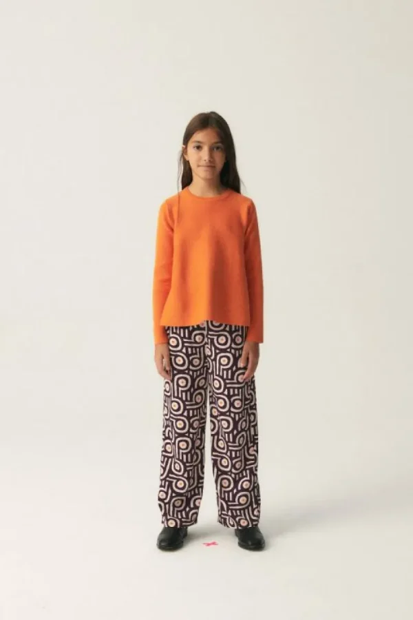 Jersey de niña de punto evasé naranja-MINI Outlet