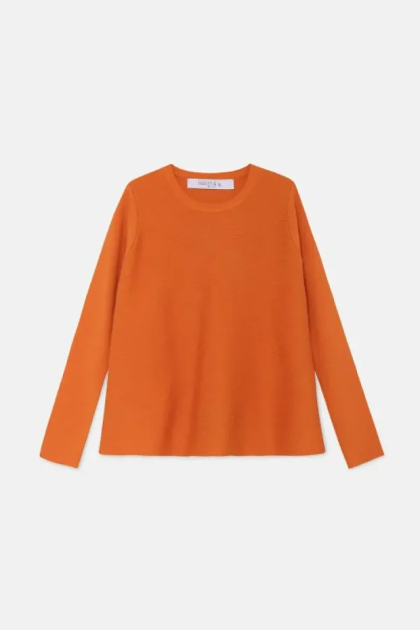 Jersey de niña de punto evasé naranja-MINI Outlet