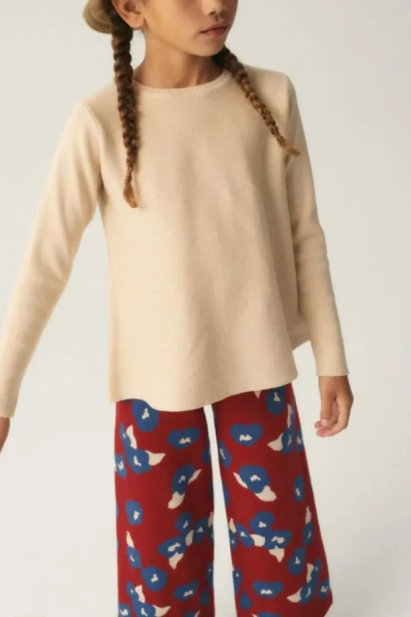 Jersey de niña de punto evasé beige-MINI Cheap