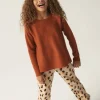 Jersey de niña de punto evasé marrón-MINI New
