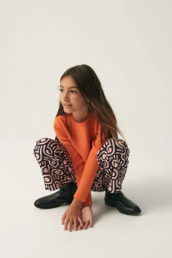 Jersey de niña de punto evasé naranja-MINI Outlet