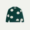 Jersey de niña de punto jacquard estampado de lunares blancos-MINI Best Sale