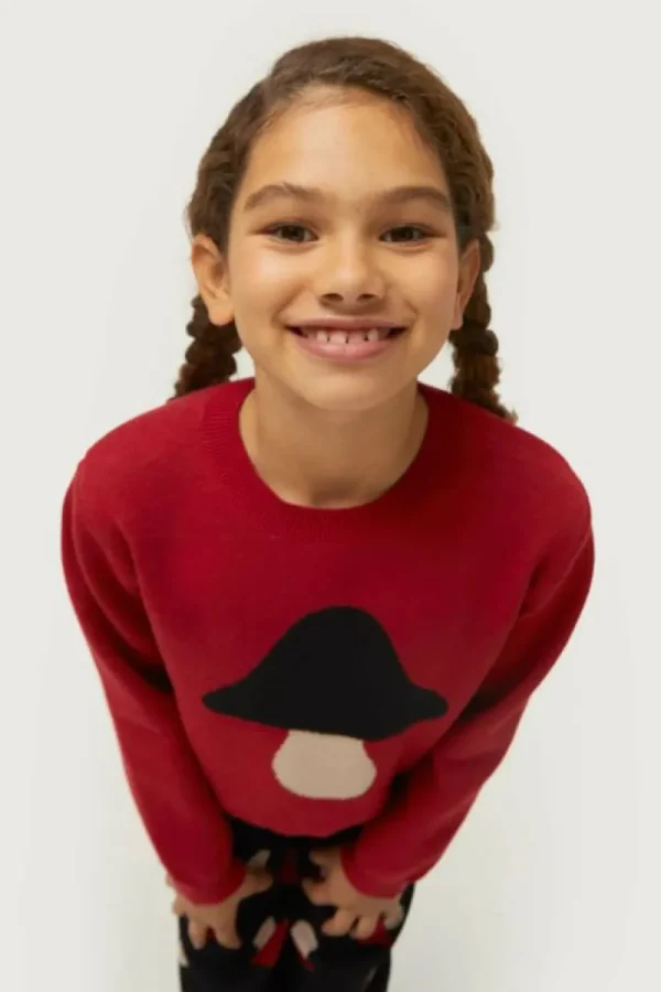 Jersey de niña de punto jacquard con print de seta-MINI Discount