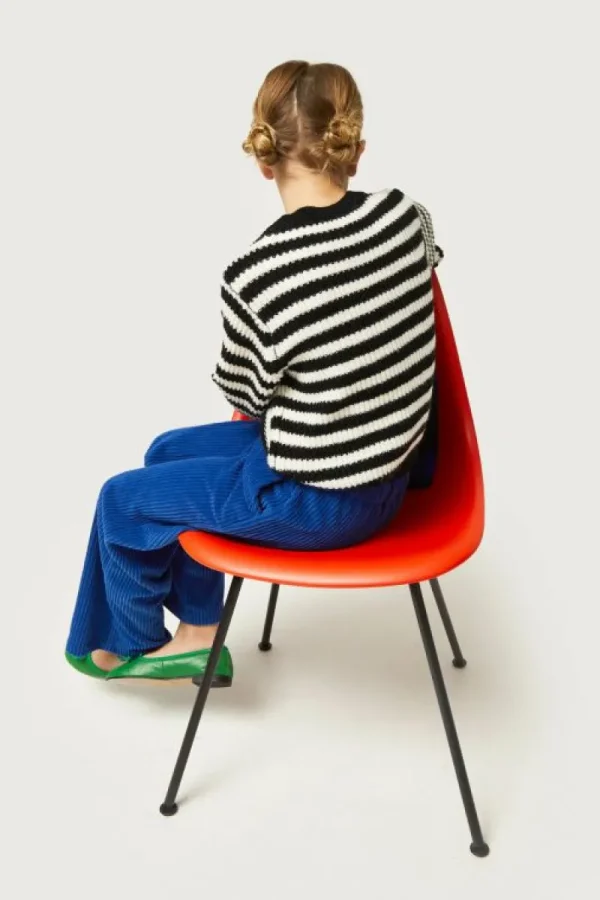 Jersey de niña de punto rayas negras-MINI Cheap