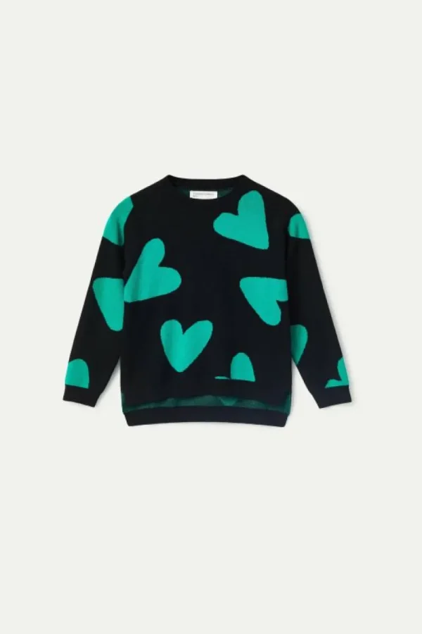 Jersey de niña estampado de corazones negro-MINI Cheap