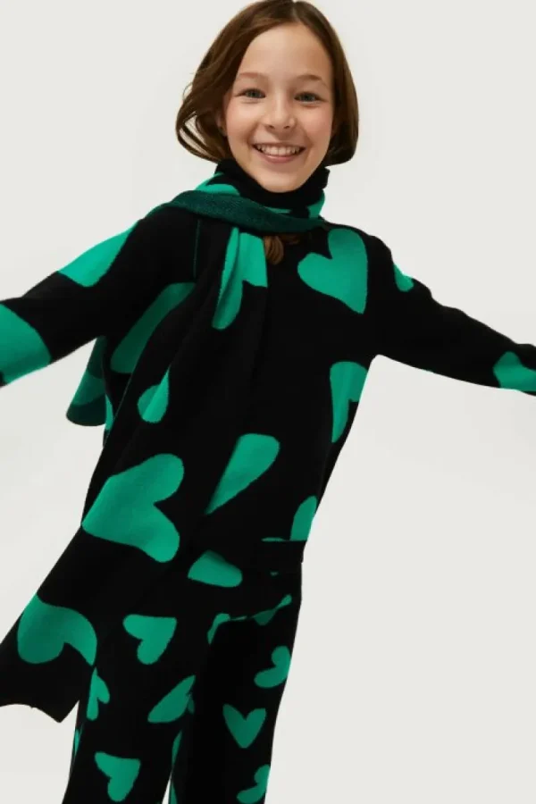 Jersey de niña estampado de corazones negro-MINI Cheap