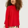 Jersey de niña evasé cuello perkins rojo-MINI Fashion