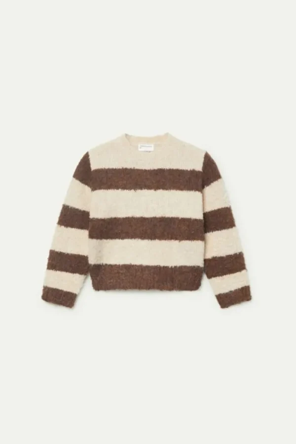 Jersey de niña rayas marrones-MINI Sale