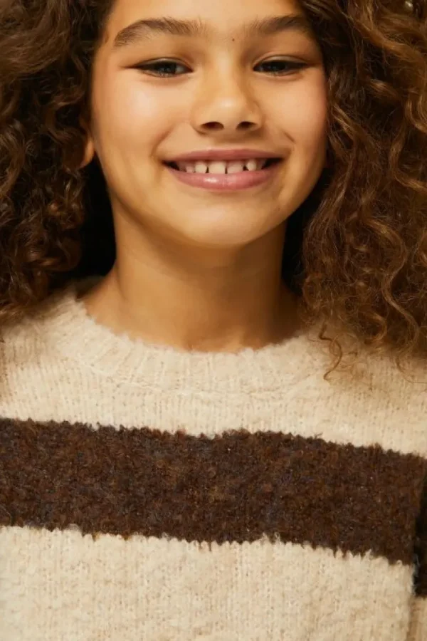 Jersey de niña rayas marrones-MINI Sale