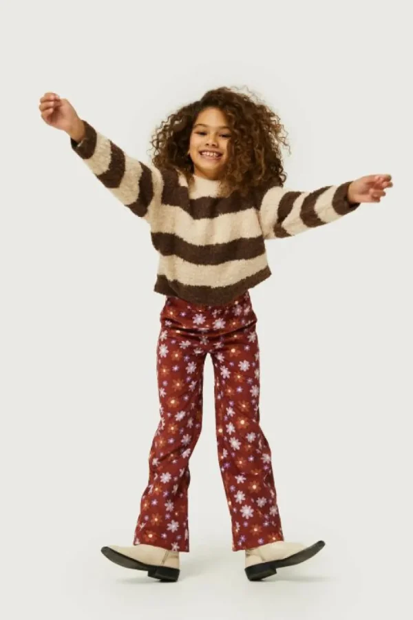 Jersey de niña rayas marrones-MINI Sale