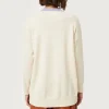 Jersey de punto con cuello pico blanco-COMPAÑIAFANTASTICA Fashion