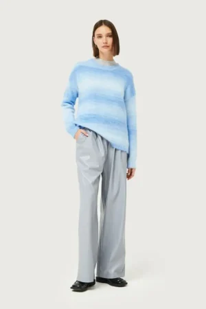 Jersey de punto rayas difuminadas azules-COMPAÑIAFANTASTICA New