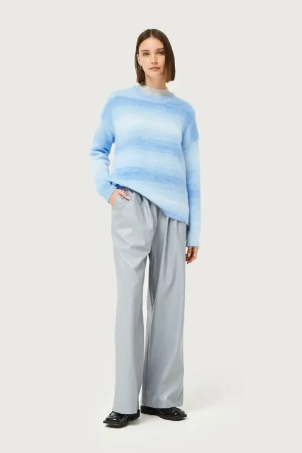 Jersey de punto rayas difuminadas azules-COMPAÑIAFANTASTICA New