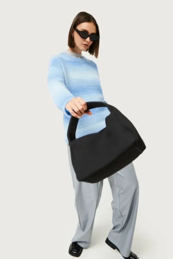 Jersey de punto rayas difuminadas azules-COMPAÑIAFANTASTICA New