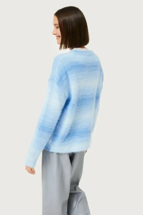 Jersey de punto rayas difuminadas azules-COMPAÑIAFANTASTICA New