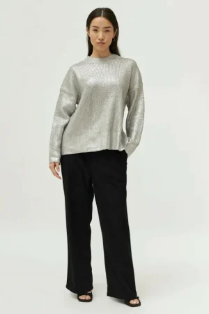 Jersey de punto revestido plateado-COMPAÑIAFANTASTICA Sale