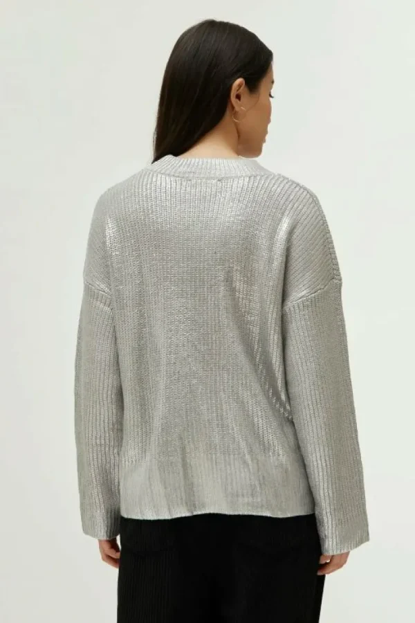 Jersey de punto revestido plateado-COMPAÑIAFANTASTICA Sale