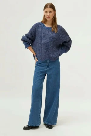 Jersey detalle bajo azul-COMPAÑIAFANTASTICA Hot