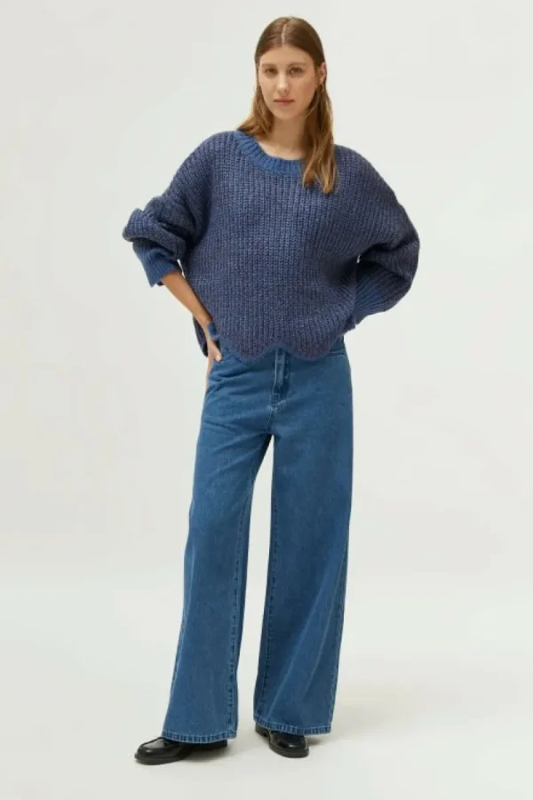 Jersey detalle bajo azul-COMPAÑIAFANTASTICA Hot