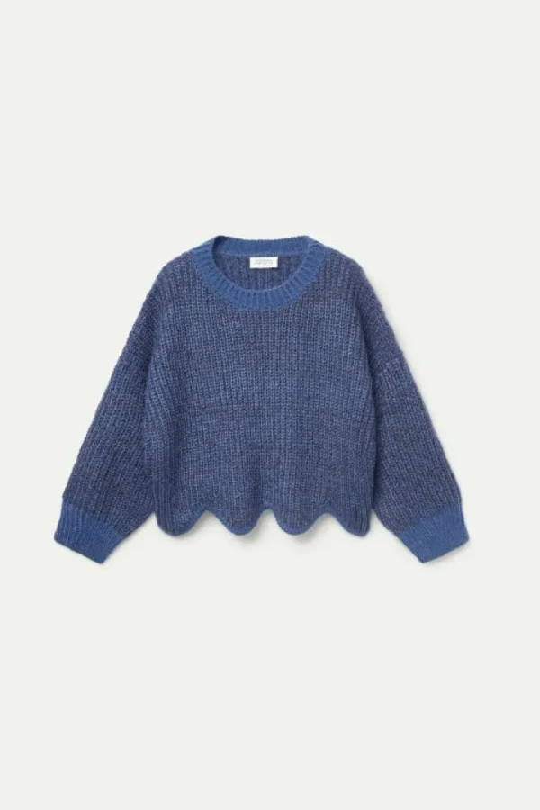 Jersey detalle bajo azul-COMPAÑIAFANTASTICA Hot