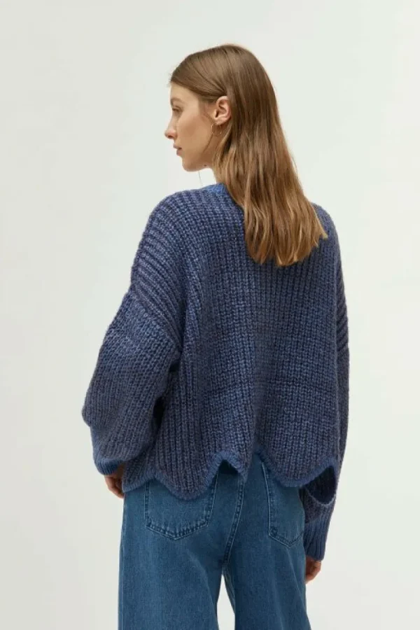 Jersey detalle bajo azul-COMPAÑIAFANTASTICA Hot