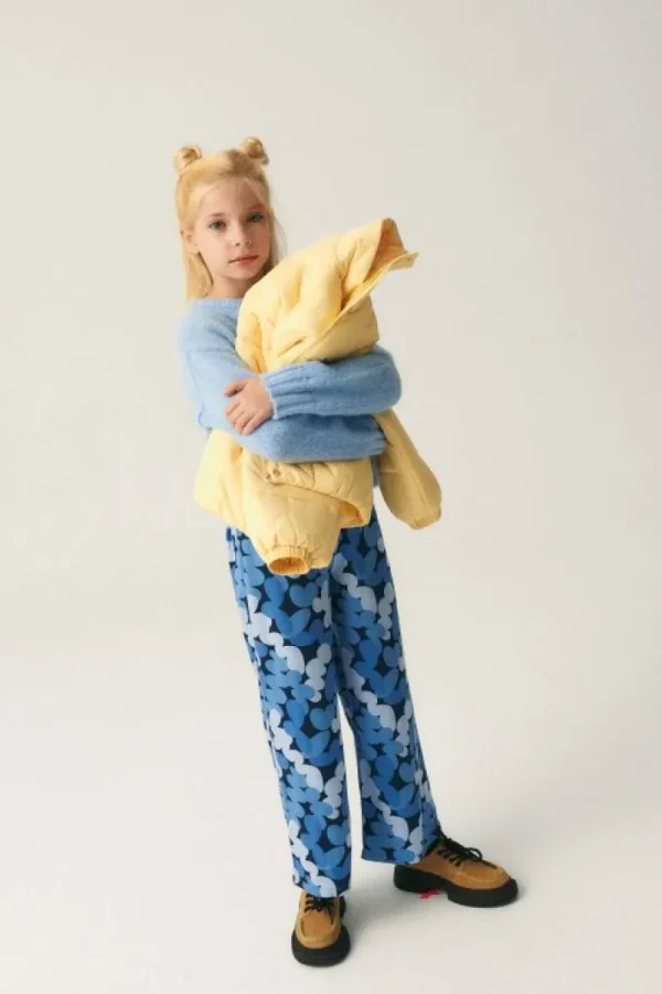 Jersey unisex crop de punto azul-MINI Clearance