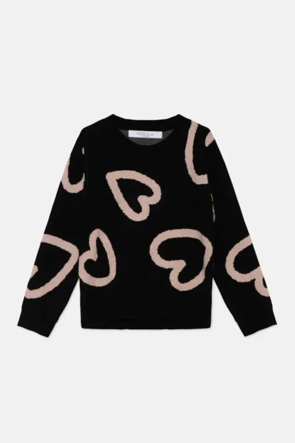 Jersey unisex de punto con estampado de corazones-MINI Best Sale