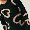 Jersey unisex de punto con estampado de corazones-MINI Best Sale