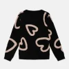 Jersey unisex de punto con estampado de corazones-MINI Best Sale