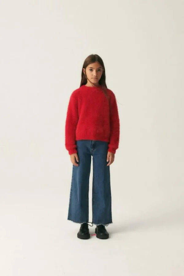 Jersey unisex de punto efecto pelo rojo-MINI Store