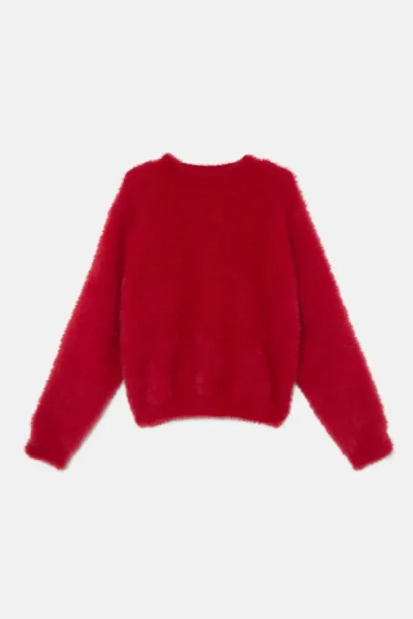 Jersey unisex de punto efecto pelo rojo-MINI Store