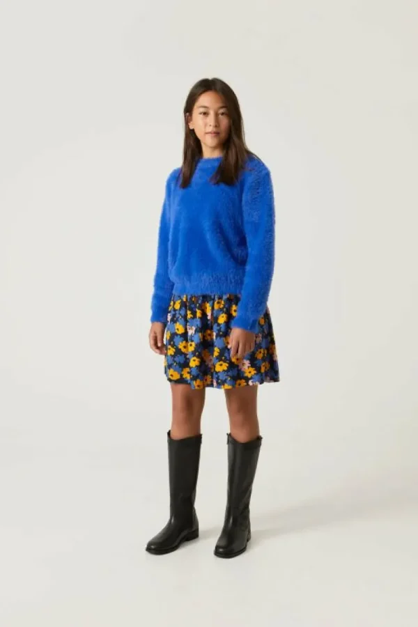 Jersey unisex de punto efecto pelo azul-MINI Store