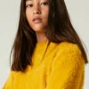 Jersey unisex de punto efecto pelo amarillo-MINI Cheap