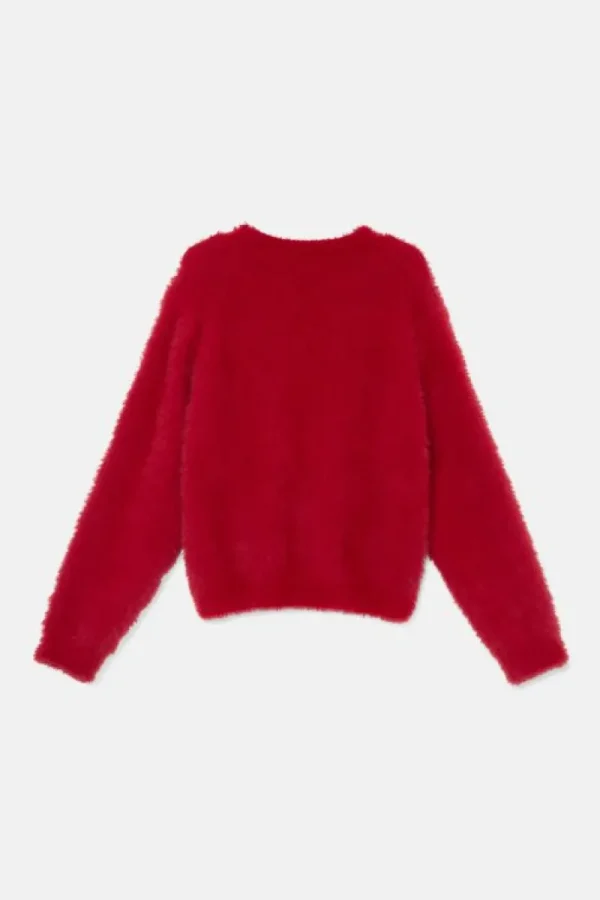 Jersey unisex de punto efecto pelo rojo-MINI Store
