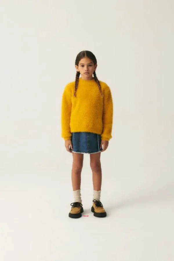 Jersey unisex de punto efecto pelo amarillo-MINI Cheap