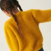 Jersey unisex de punto efecto pelo amarillo-MINI Cheap