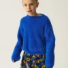 Jersey unisex de punto efecto pelo azul-MINI Store