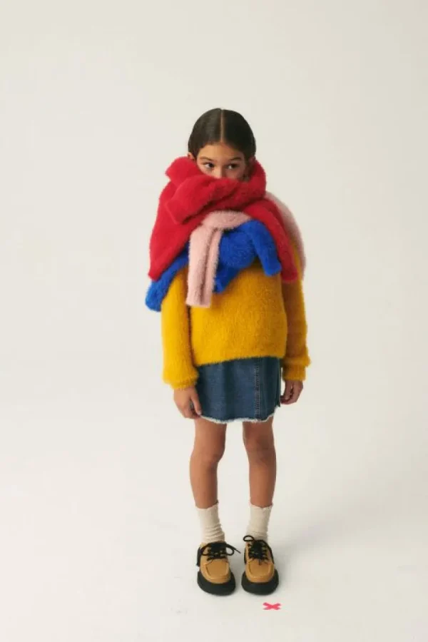 Jersey unisex de punto efecto pelo amarillo-MINI Cheap