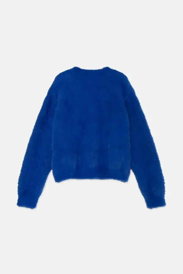 Jersey unisex de punto efecto pelo azul-MINI Store