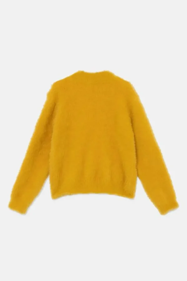 Jersey unisex de punto efecto pelo amarillo-MINI Cheap