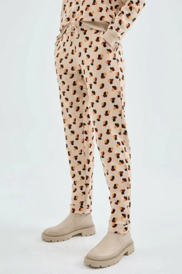 Joggers de felpa con estampado de lunares-COMPAÑIAFANTASTICA Cheap