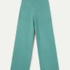 Pantalón ancho de punto verde-COMPAÑIAFANTASTICA Store
