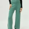Pantalón ancho de punto verde-COMPAÑIAFANTASTICA Store