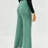 Pantalón ancho de punto verde-COMPAÑIAFANTASTICA Store