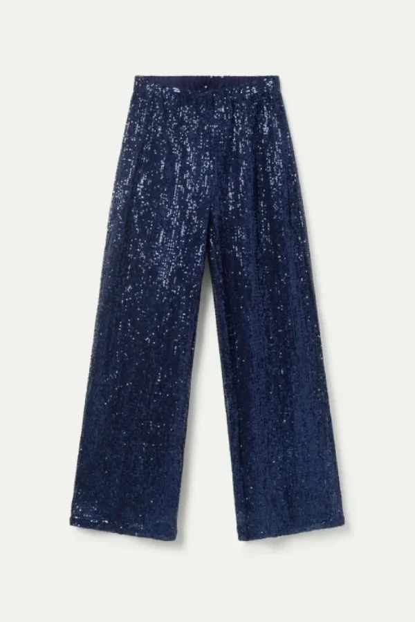 Pantalón de lentejuelas azul-COMPAÑIAFANTASTICA Sale