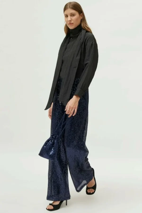 Pantalón de lentejuelas azul-COMPAÑIAFANTASTICA Sale